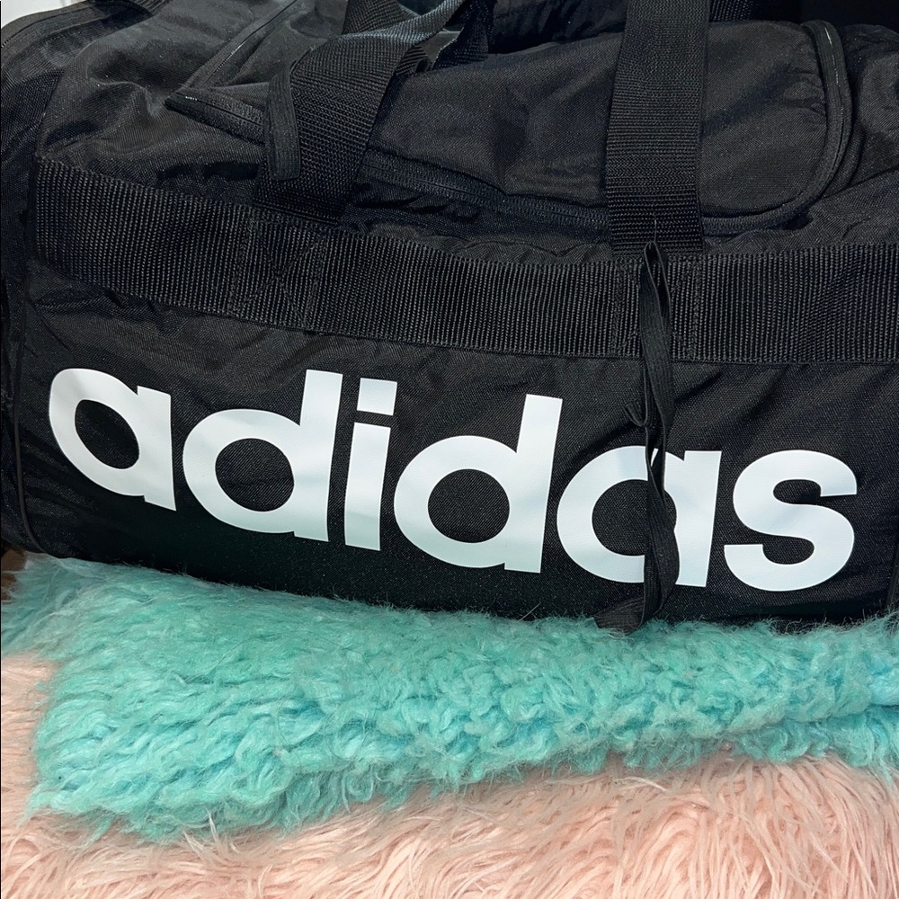 Large Adidas Black and White Sports Duffel